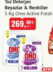 OMO ACTİVE FRESH TOZ DETERJAN BEYAZLAR & RENKLİLER 5 KG